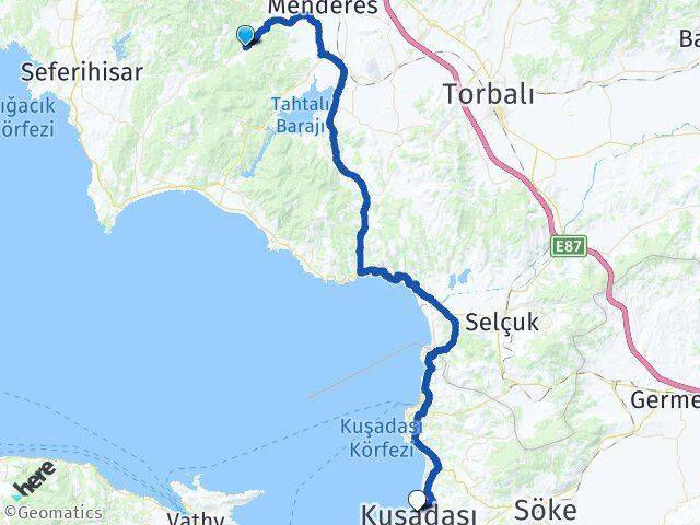 Yeniköy Kuşadası Arası Kaç Km - Yol Tarifi