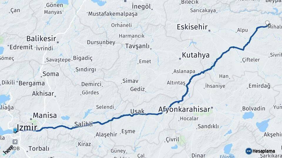 İzmir Mihalıççık Arası Kaç Km - Yol Tarifi