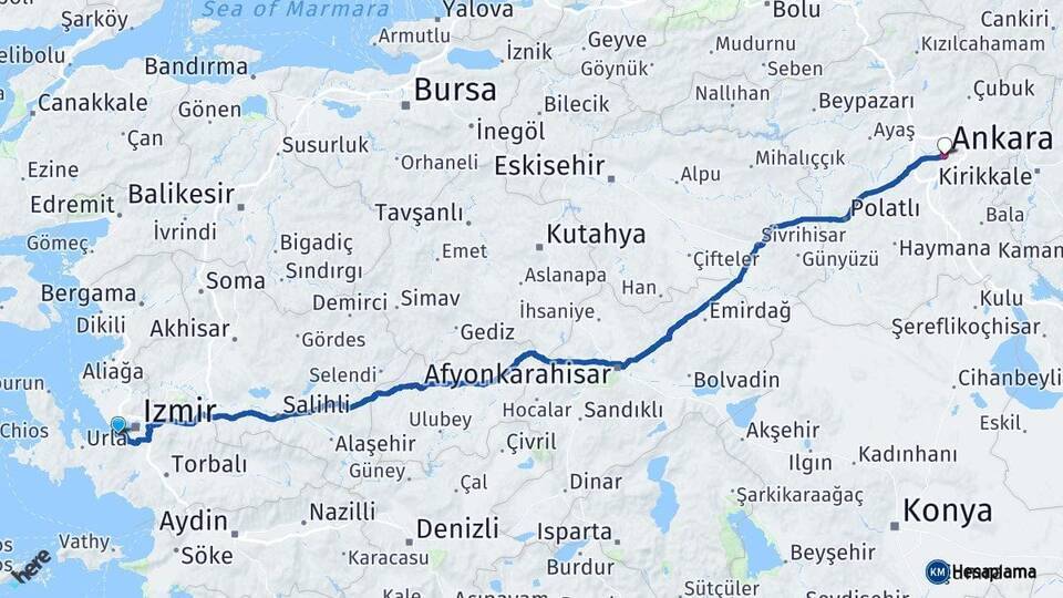 Narlıdere Ankara Arası Kaç Km - Yol Tarifi
