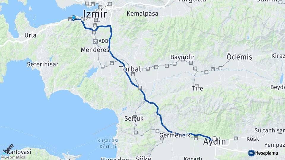 Narlıdere Aydın Arası Kaç Km - Yol Tarifi