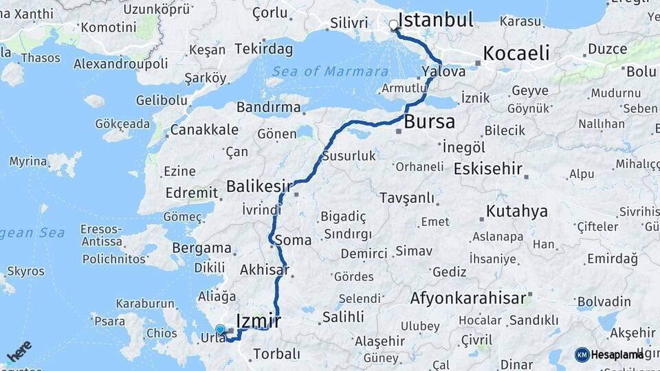 Narlıdere İstanbul Arası Kaç Km - Yol Tarifi