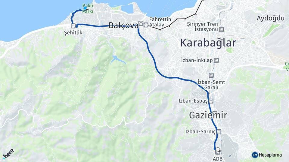 Sahilevleri Adnan Menderes Havalimanı Arası Kaç Km - Yol Tarifi