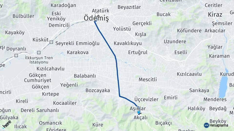 Bademli Ödemiş Arası Kaç Km - Yol Tarifi