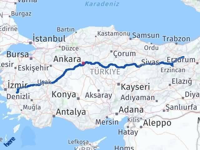 İzmir Ödemiş Bayburt Arası Kaç Km - Yol Haritası