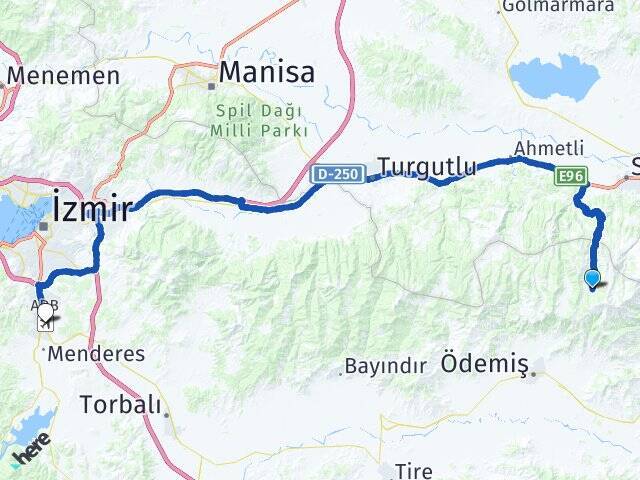 Bozdağ Adnan Menderes Havalimanı Arası Kaç Km - Yol Tarifi
