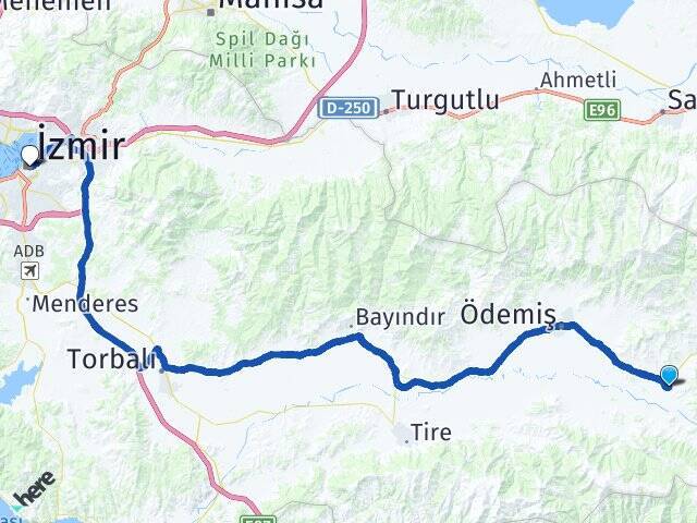Çaylı Basmane Tren Garı Arası Kaç Km - Yol Tarifi