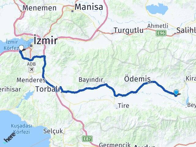 Çaylı İzmir Demokrasi Üniversitesi Arası Kaç Km - Yol Tarifi