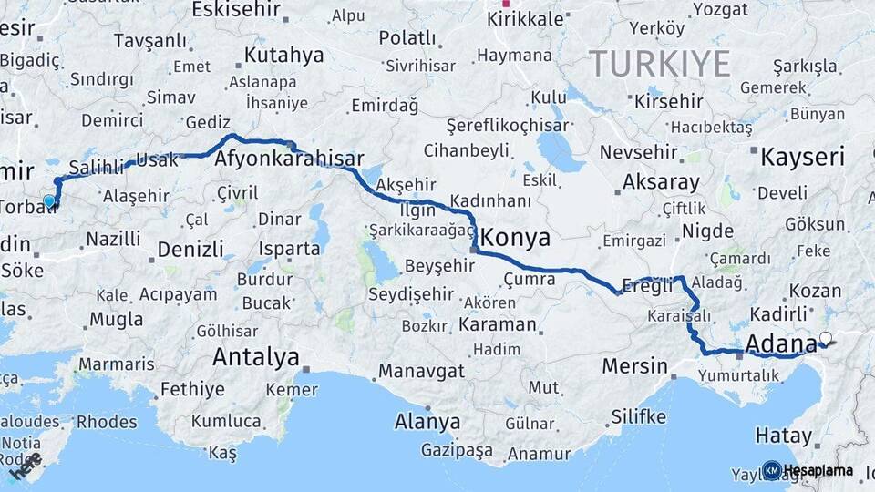 İzmir Ödemiş Osmaniye Arası Kaç Km - Yol Haritası