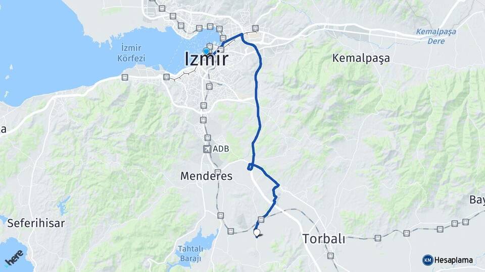İzmir Pancar Torbalı Arası Kaç Km - Yol Haritası