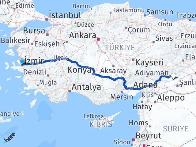 İzmir Samsat Arası Kaç Km - Yol Tarifi