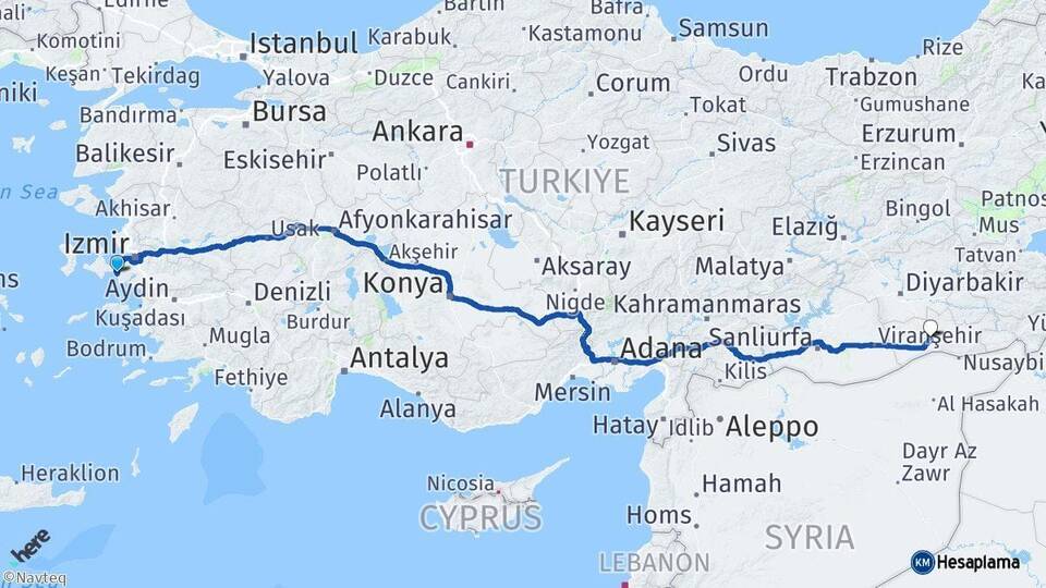 İzmir Seferihisar Mardin Arası Kaç Km - Yol Haritası
