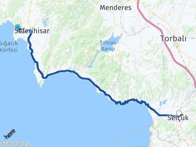 İzmir Seferihisar Sığacık Selçuk Arası Kaç Km - Yol Haritası