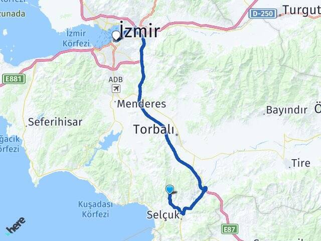 Barutçu Basmane Tren Garı Arası Kaç Km - Yol Tarifi