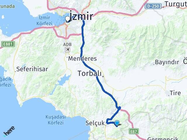 Şirince Basmane Tren Garı Arası Kaç Km - Yol Tarifi