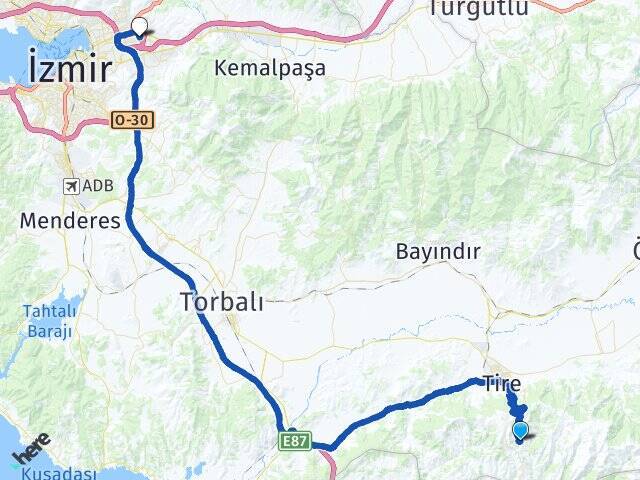 Büyükkömürcü Ege Üniversitesi Arası Kaç Km - Yol Tarifi