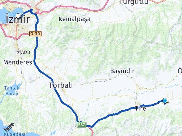 Peşrefli Basmane Tren Garı Arası Kaç Km - Yol Tarifi