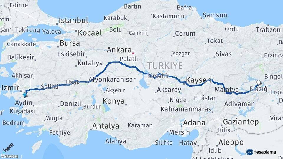 Torbalı Elazığ Arası Kaç Km - Yol Tarifi