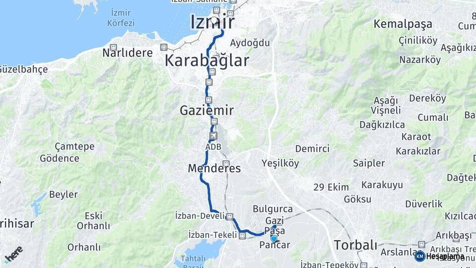 Pancar Basmane Tren Garı Arası Kaç Km - Yol Tarifi