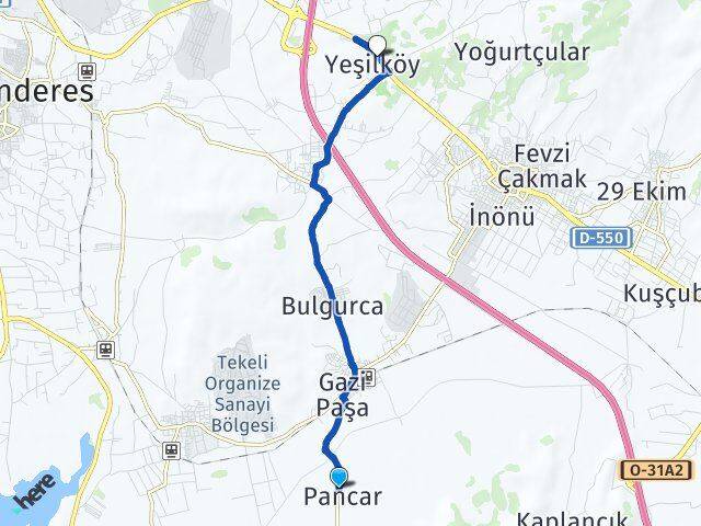 Pancar Yeşilköy Arası Kaç Km - Yol Tarifi