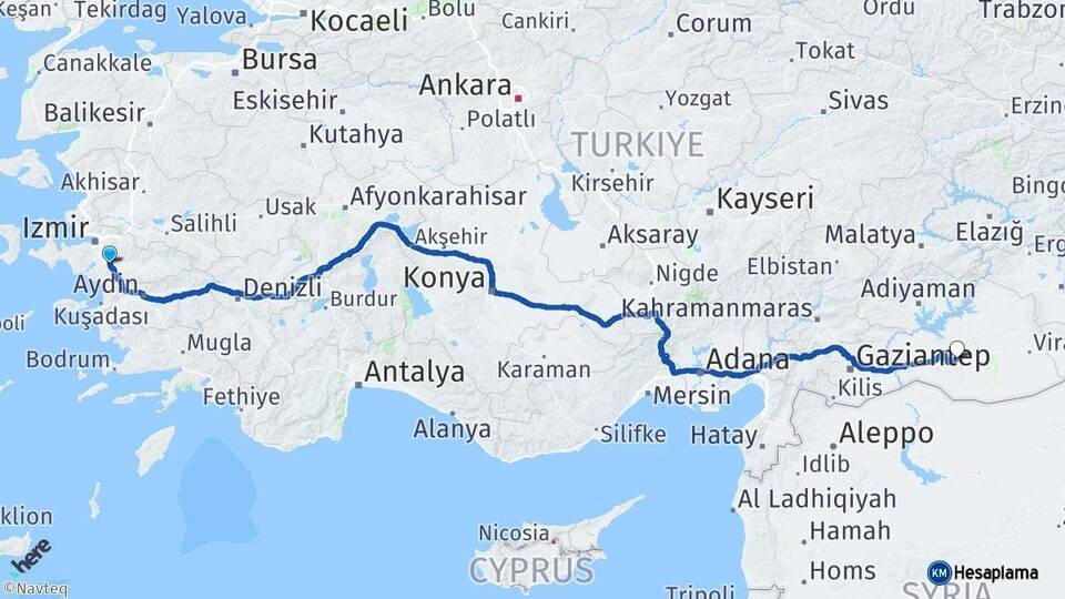 İzmir Torbalı Şanlıurfa Arası Kaç Km - Yol Haritası