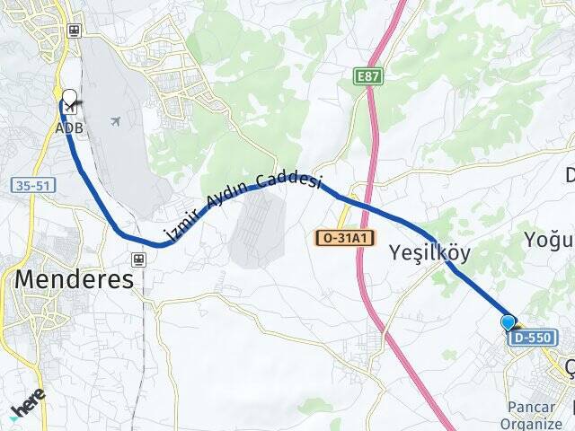 Türkmenköy Adnan Menderes Havalimanı Arası Kaç Km - Yol Tarifi