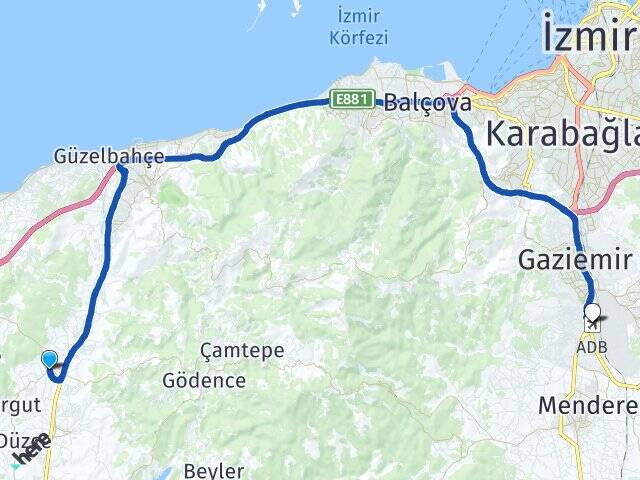 Bademler Adnan Menderes Havalimanı Arası Kaç Km - Yol Tarifi