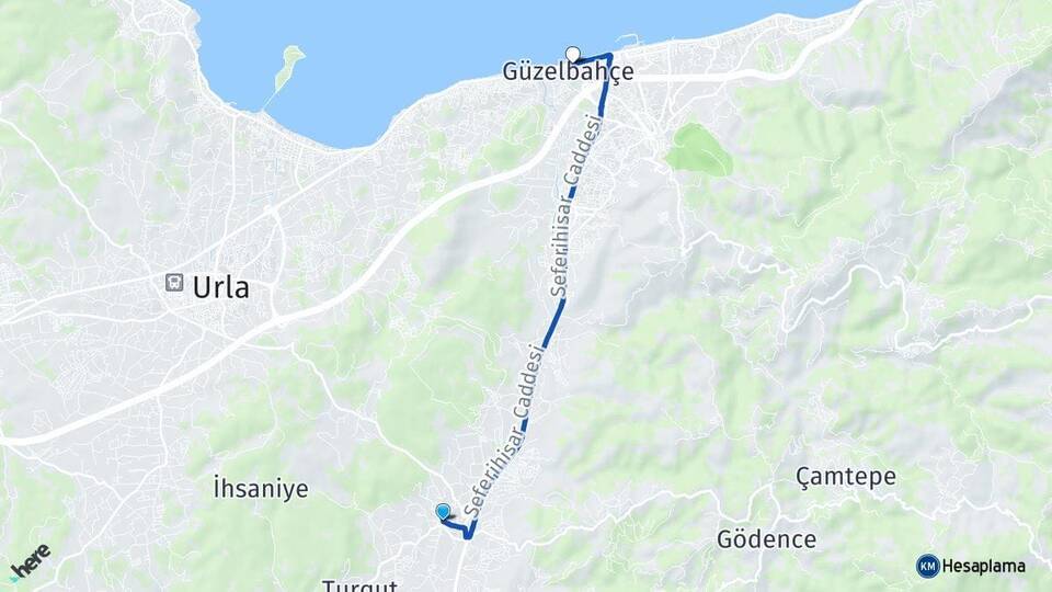 Bademler Güzelbahçe Arası Kaç Km - Yol Tarifi