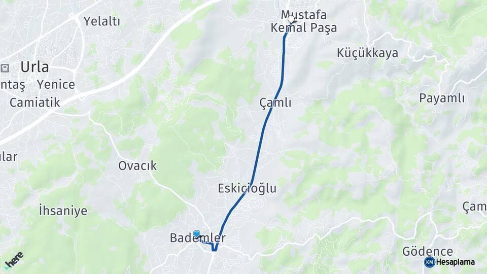 Bademler Yelki Arası Kaç Km - Yol Tarifi
