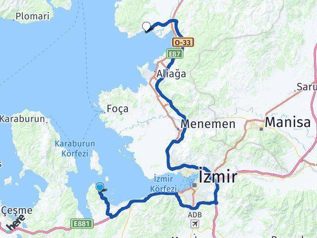 Güvendik Çandarlı Arası Kaç Km - Yol Tarifi