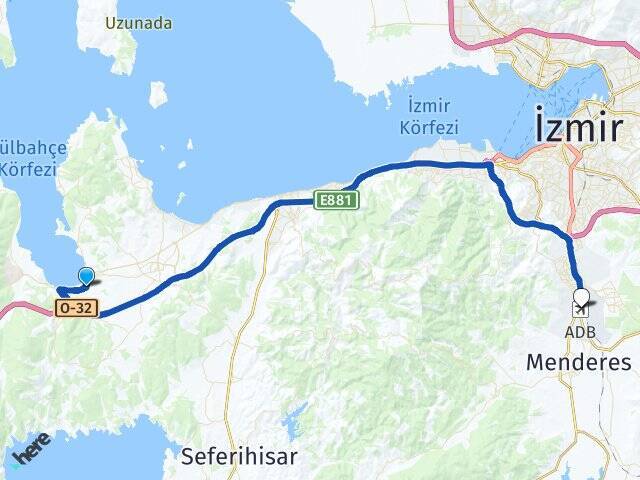 İçmeler Adnan Menderes Havalimanı Arası Kaç Km - Yol Tarifi