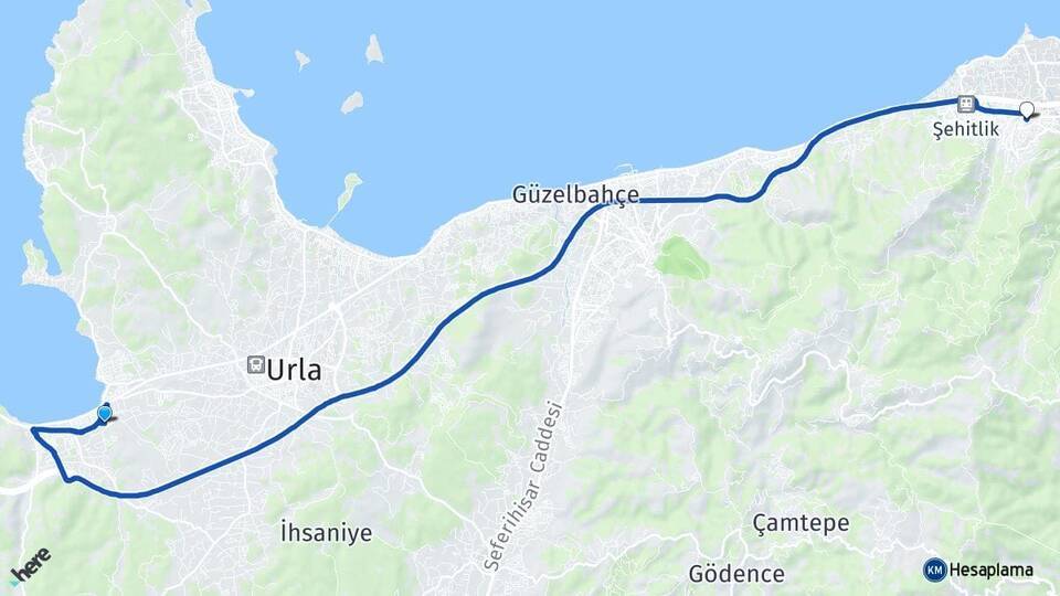 İçmeler Narlıdere Arası Kaç Km - Yol Tarifi