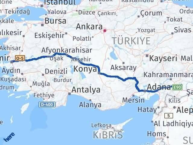 İzmir Yavuzeli Gaziantep Arası Kaç Km - Yol Haritası