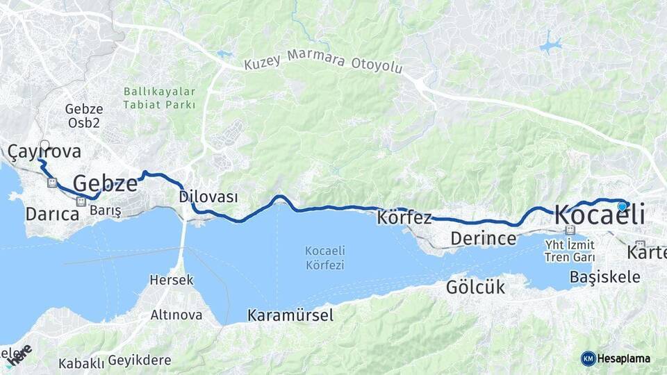 İzmit Otogarı Çayırova Arası Kaç Km - Yol Tarifi