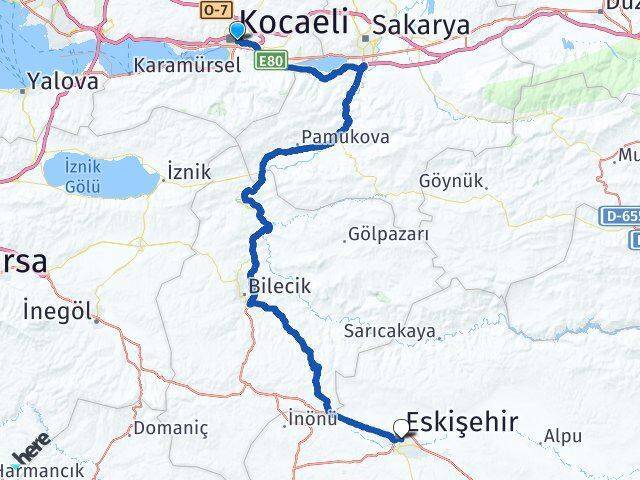 İzmit Otogarı Eskişehir Arası Kaç Km - Yol Tarifi