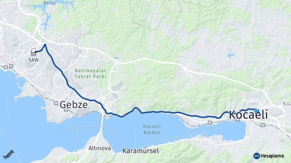 İzmit Otogarı Sabiha Gökçen Havalimanı Arası Kaç Km - Yol Tarifi