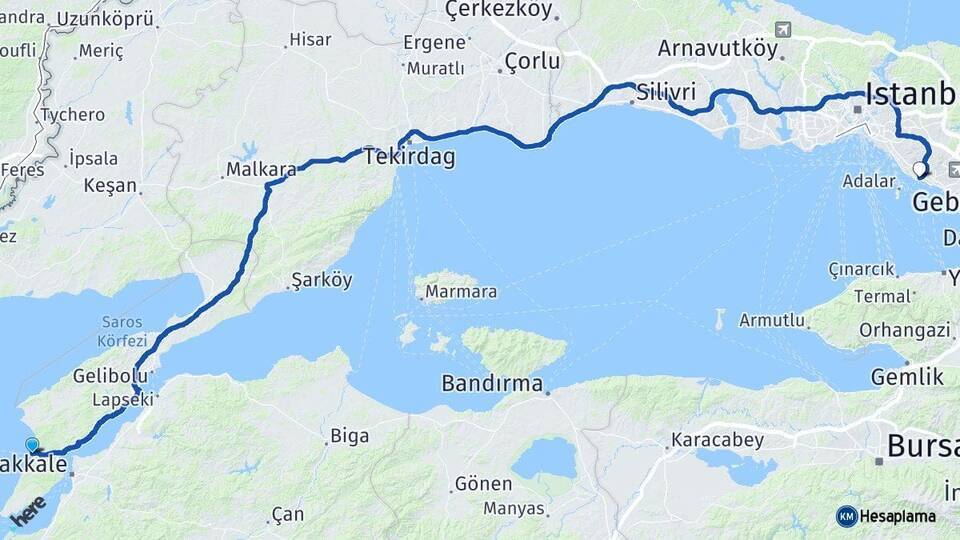 Kabatepe Feribot Terminali Kartal Arası Kaç Km - Yol Tarifi