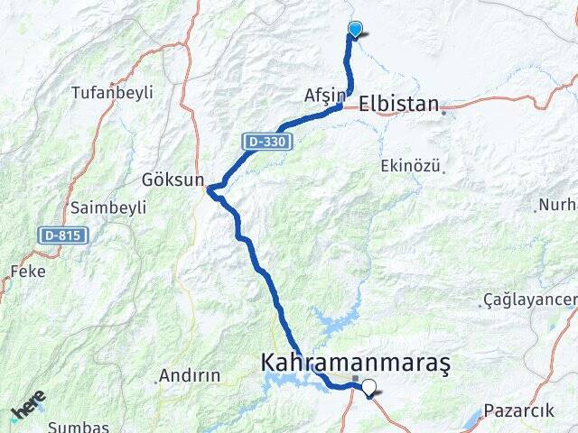 Kangal Kahramanmaraş Havalimanı Arası Kaç Km - Yol Tarifi