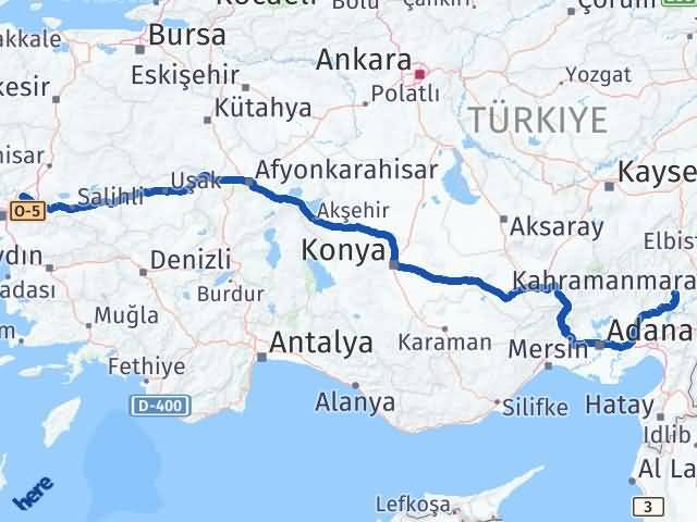Kahramanmaraş Andırın Manisa Arası Kaç Km - Yol Haritası