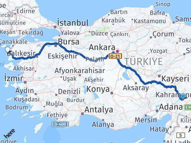 Kahramanmaraş Bozcaada Arası Kaç Km - Yol Tarifi