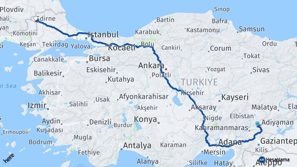Çağlayancerit Edirne Arası Kaç Km - Yol Tarifi