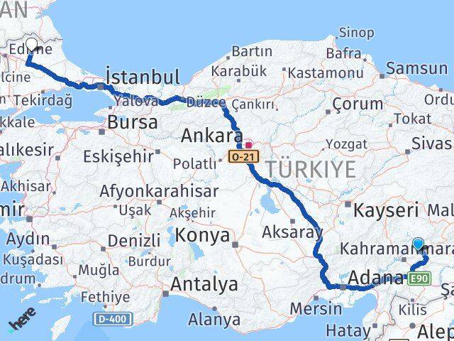 Çağlayancerit Kırklareli Arası Kaç Km - Yol Tarifi