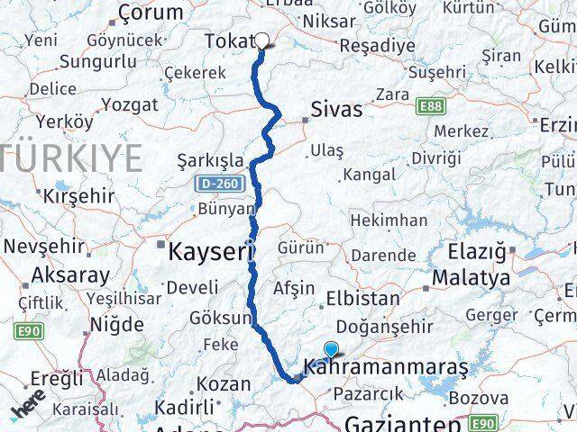 Çağlayancerit Tokat Arası Kaç Km - Yol Tarifi
