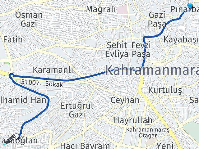 Pınarbaşı Karacaoğlan Arası Kaç Km - Yol Tarifi