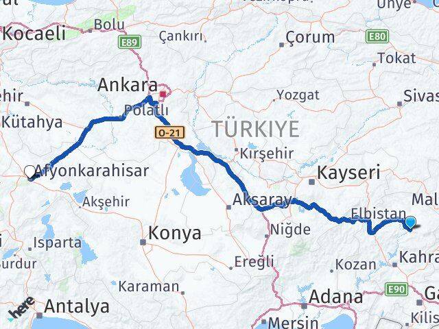 Ekinözü Afyonkarahisar Arası Kaç Km - Yol Tarifi
