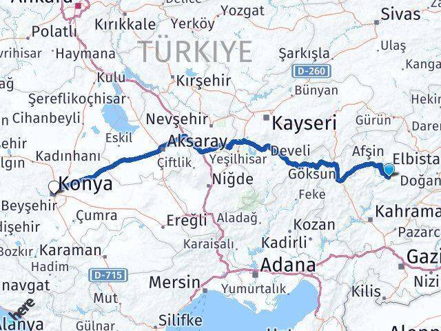 Ekinözü Konya Arası Kaç Km - Yol Tarifi