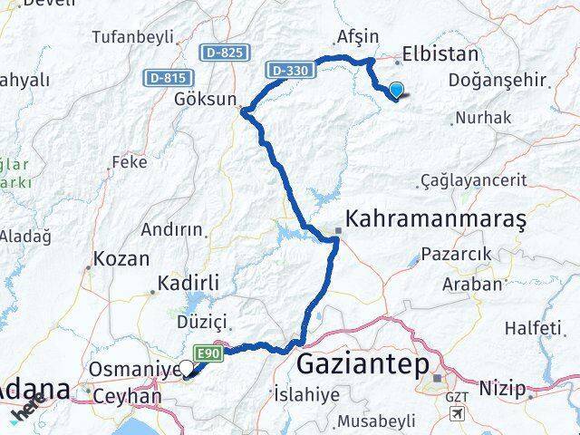 Ekinözü Osmaniye Arası Kaç Km - Yol Tarifi