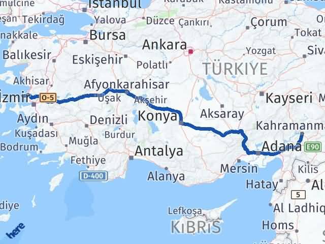 Kahramanmaraş Foça İzmir Arası Kaç Km - Yol Haritası