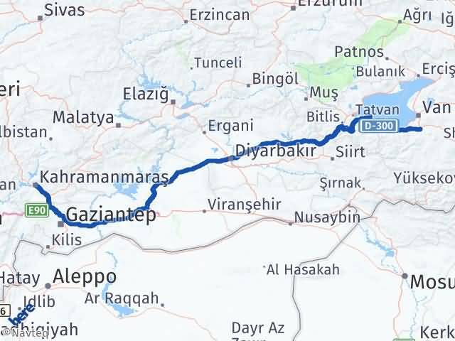 Kahramanmaraş Gürpınar Van Arası Kaç Km - Yol Haritası