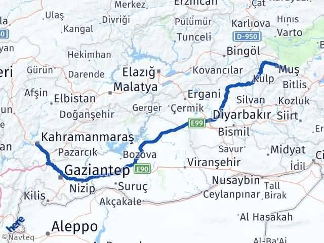 Kahramanmaraş Hasköy Muş Arası Kaç Km - Yol Haritası