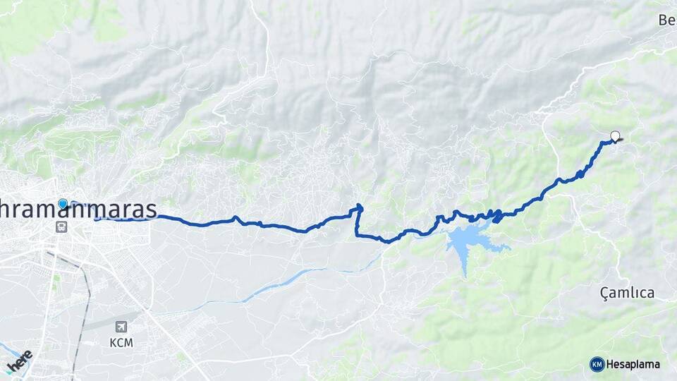 Kahramanmaraş Kazanlıpınar Dulkadiroğlu Arası Kaç Km - Yol Haritası